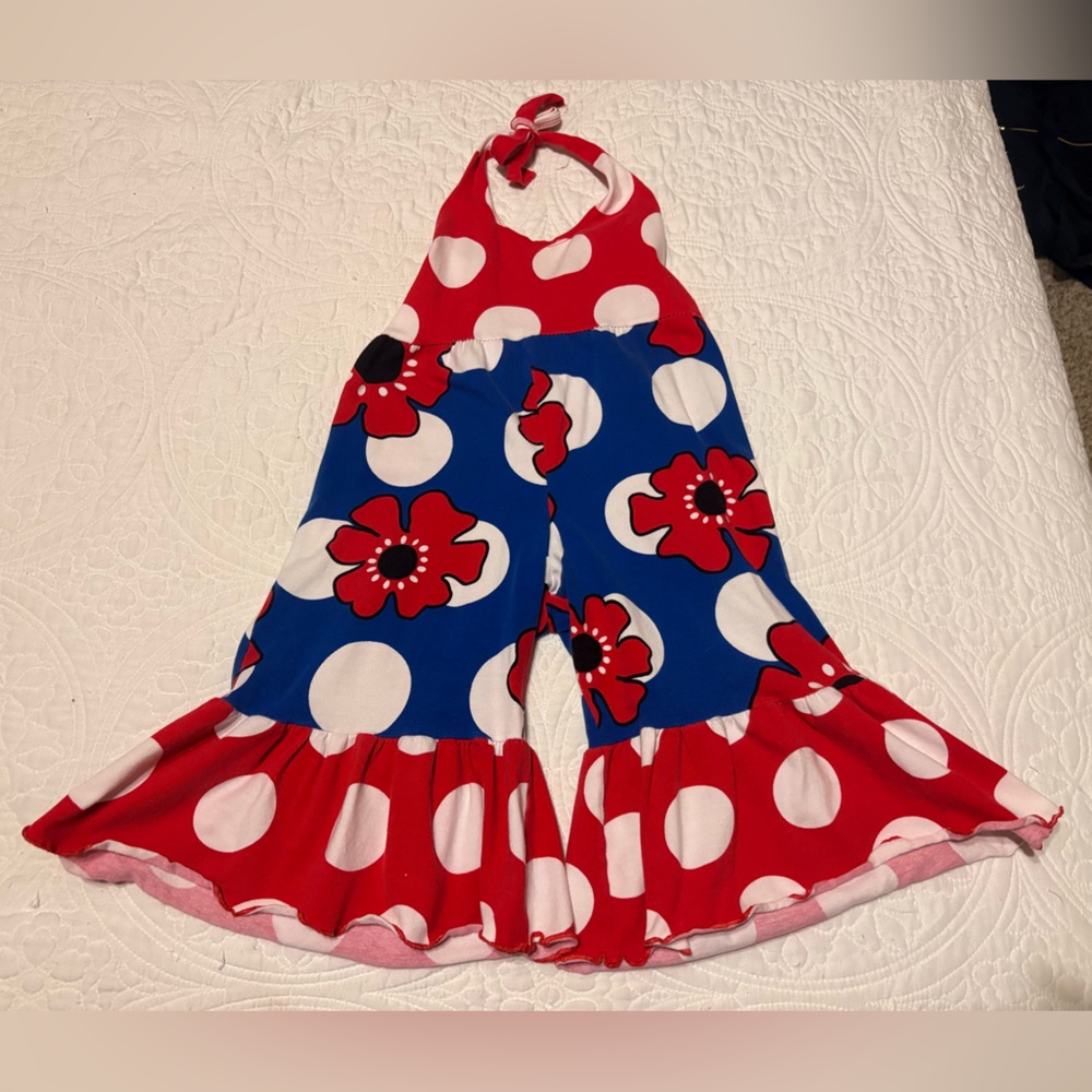 Vintage Corky’s Kids Patriotic Bell Bottom Romper